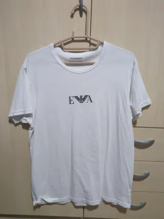 Camiseta Emporio Armani XL Blanca Algodón Elastano