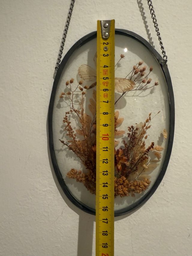 Cuadro vintage mariposa y flores secas