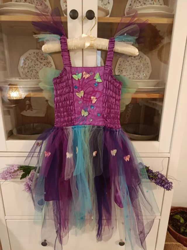 Disfraz Hada Mariposas Morado Talla 4-6 años.