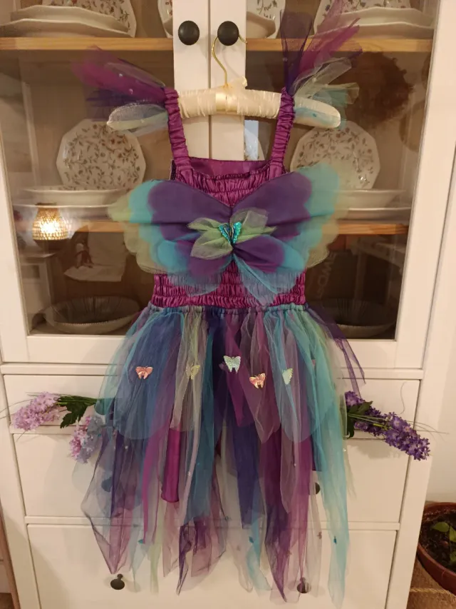 Disfraz Hada Mariposas Morado Talla 4-6 años.