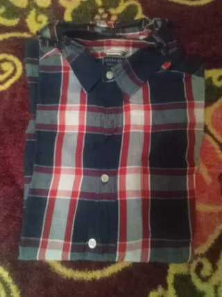 Camisa Sfera cuadros azul y rojo