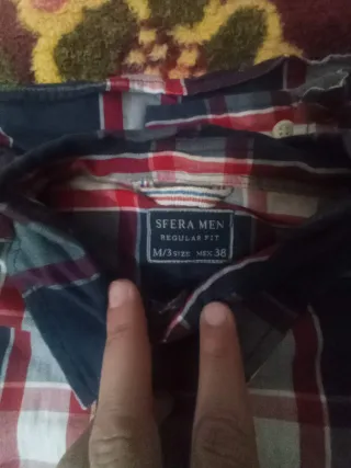 Camisa Sfera cuadros azul y rojo