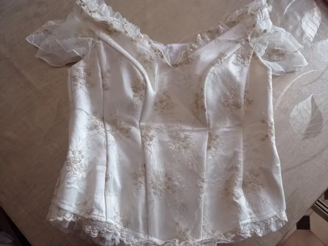 Vestido de Novia Blanco roto con Flores