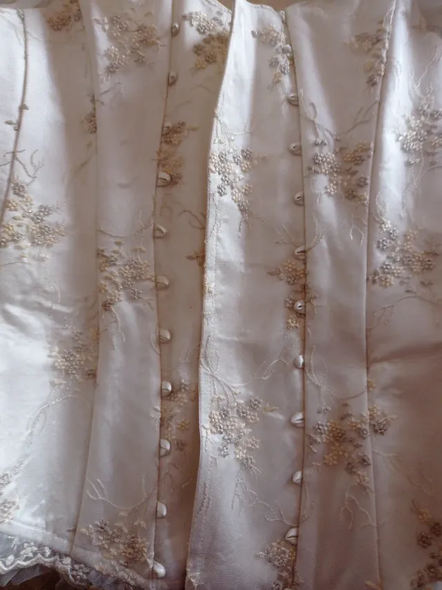 Vestido de Novia Blanco roto con Flores