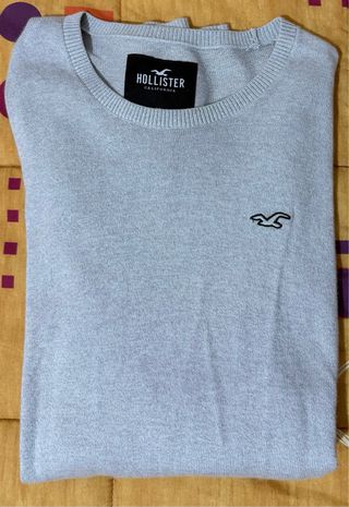 Jersey Hollister Gris Punto Fino Talla M