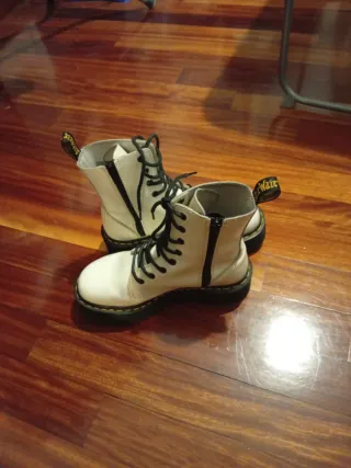 Botas Dr. Martens Cuero Plataforma Blancas