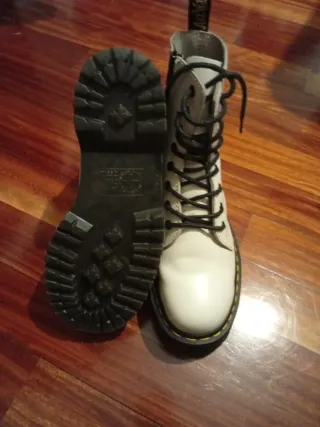 Botas Dr. Martens Cuero Plataforma Blancas