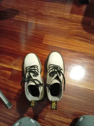 Botas Dr. Martens Cuero Plataforma Blancas