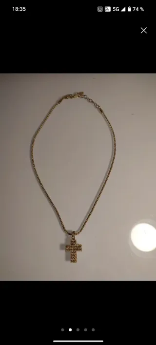 Collar Cruz Swarovski Dorada