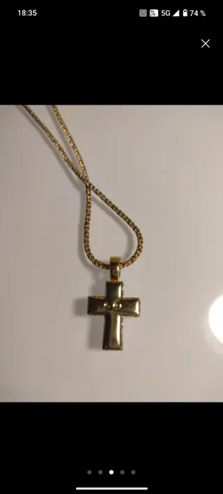 Collar Cruz Swarovski Dorada
