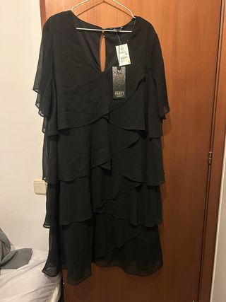 Vestido fiesta M&S talla 50 negro
