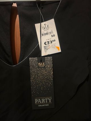 Vestido fiesta M&S talla 50 negro
