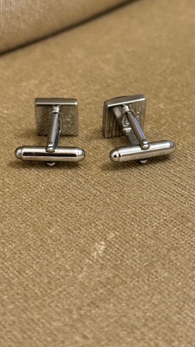 Gemelos Swarovski Cuadrados Plata y Gris