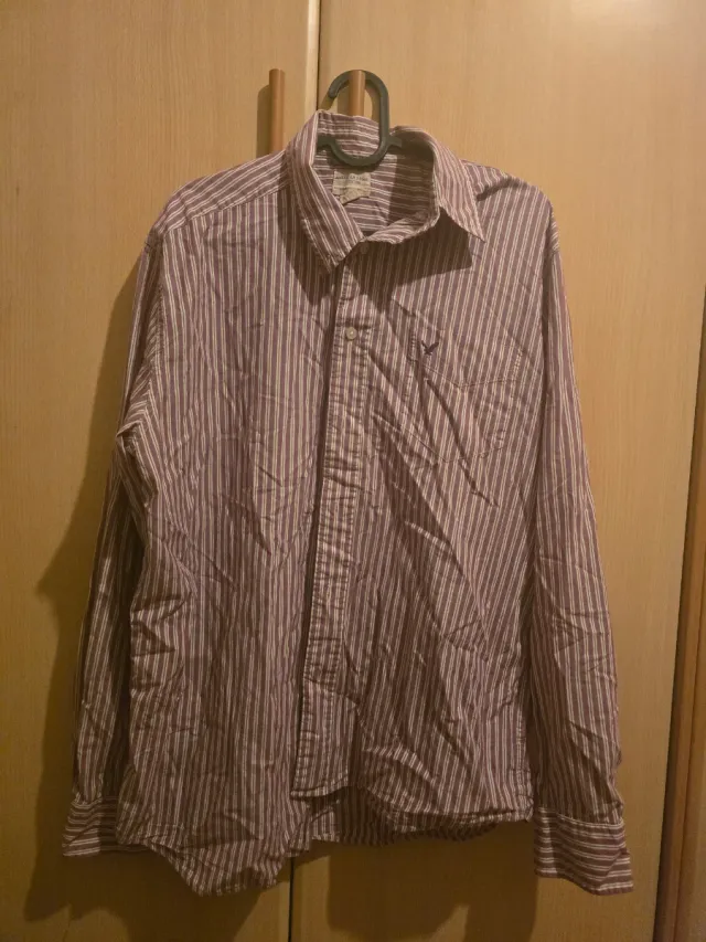 Camisa Rayas American Eagle Rosa y Blanca