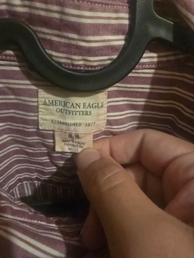 Camisa Rayas American Eagle Rosa y Blanca