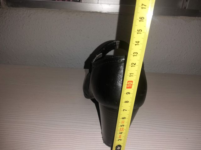 Zapatos tacón de mujer Cuero Negro Tipo Mary Jane