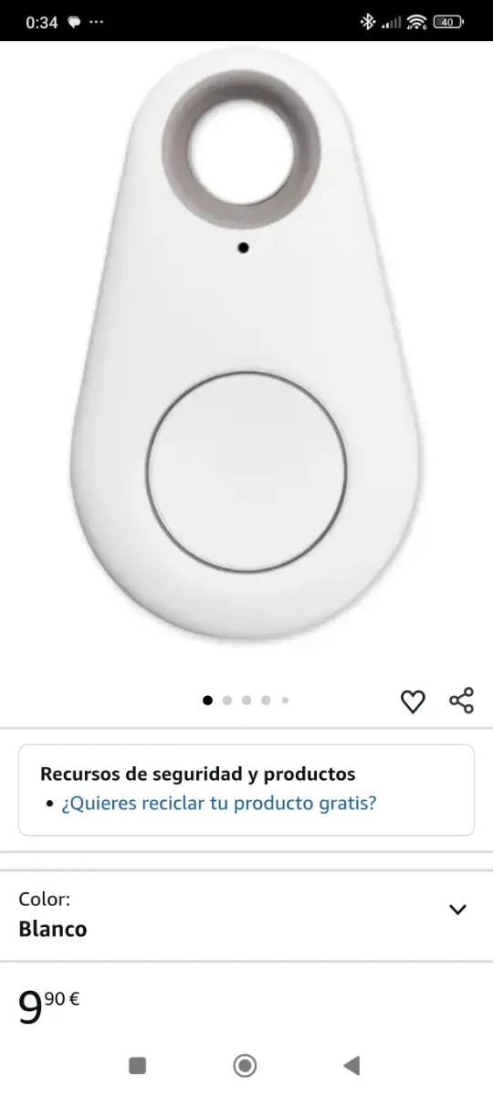 Localizador GPS Bluetooth Blanco