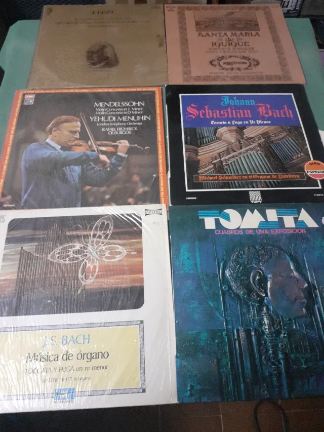 Lote 6 Vinilos Clásica: Bach, Mendelssohn, Tomita