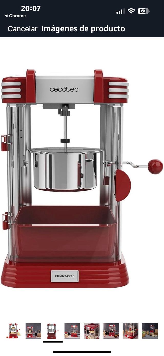 Máquina de palomitas Cecotec Roja