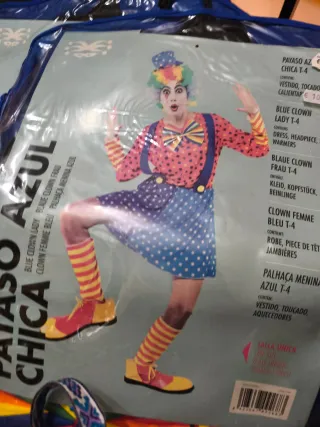 Disfraz Payaso Azul Talla Única