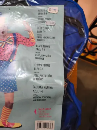 Disfraz Payaso Azul Talla Única