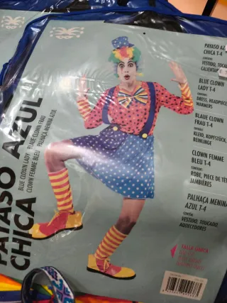 Disfraz Payaso Azul Talla Única
