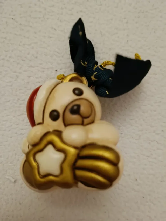 Addobbo Thun Orsetto Stella Natale Rosso Oro