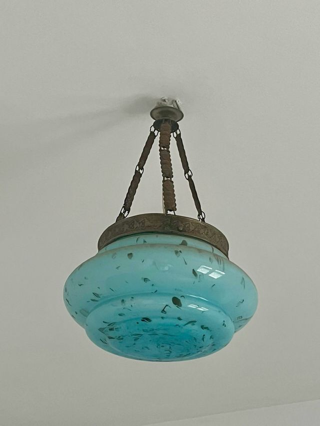 Lámpara colgante antigua cristal y metal