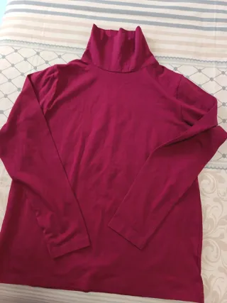 Jersey cuello alto mujer rojo