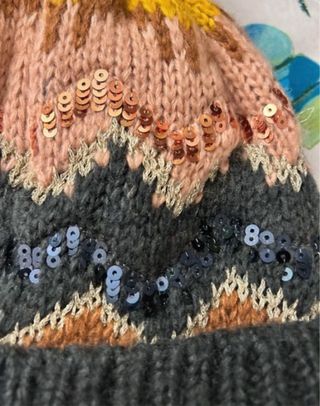 Berretto invernale pompon paillettes