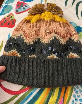 Berretto invernale pompon paillettes