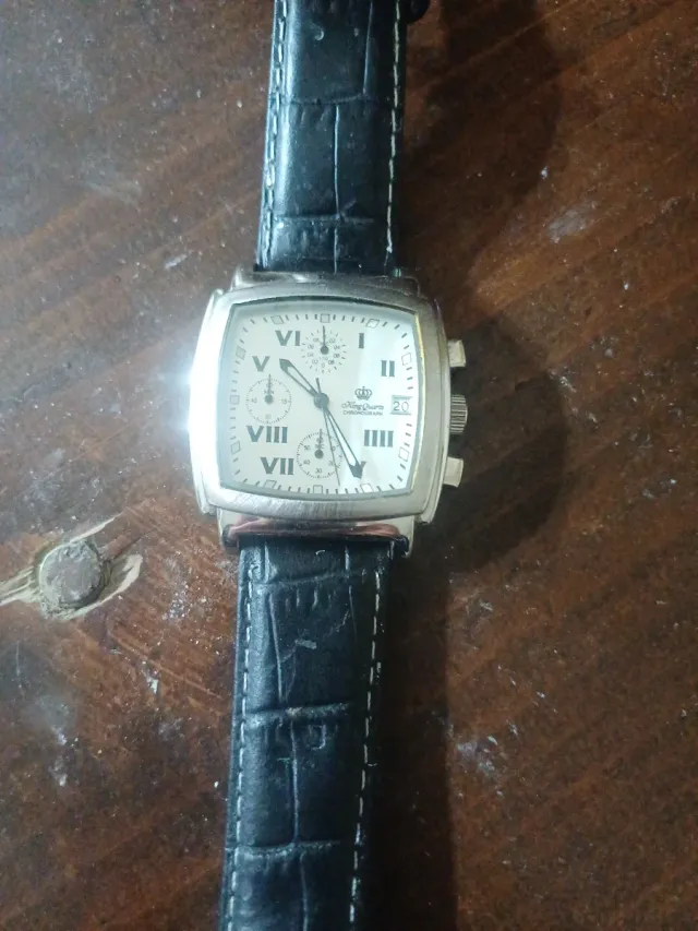 Orologio Uomo King Ouers Quadrato Nero Argento