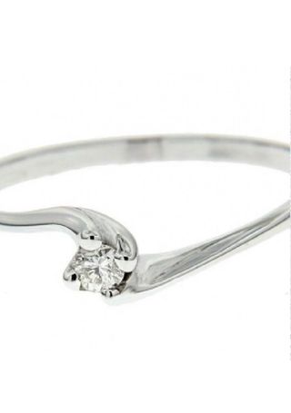 Anello solitario oro bianco 18k