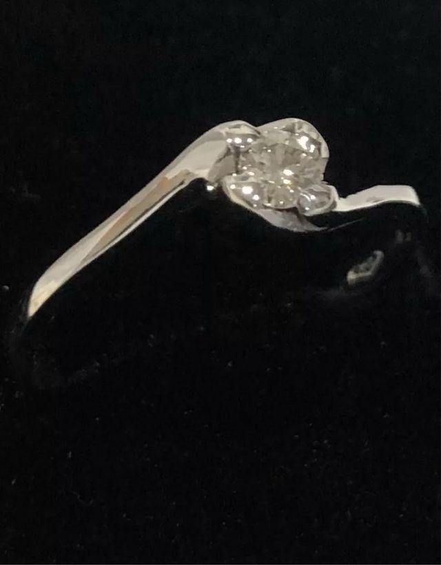 Anello solitario oro bianco 18k