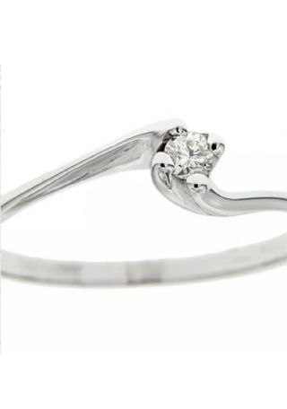 Anello solitario oro bianco 18k