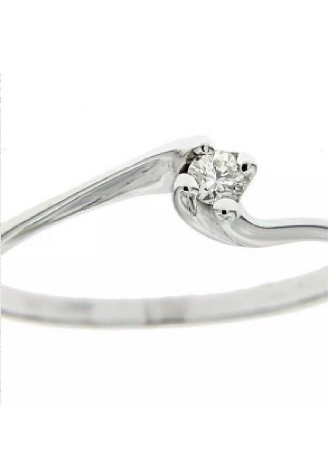 Anello solitario oro bianco 18k