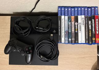 Consola PS4 Negra + Mando + 11 Juegos