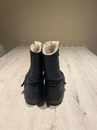 Botas Filii Barefoot Piel Azul Forro Cálido