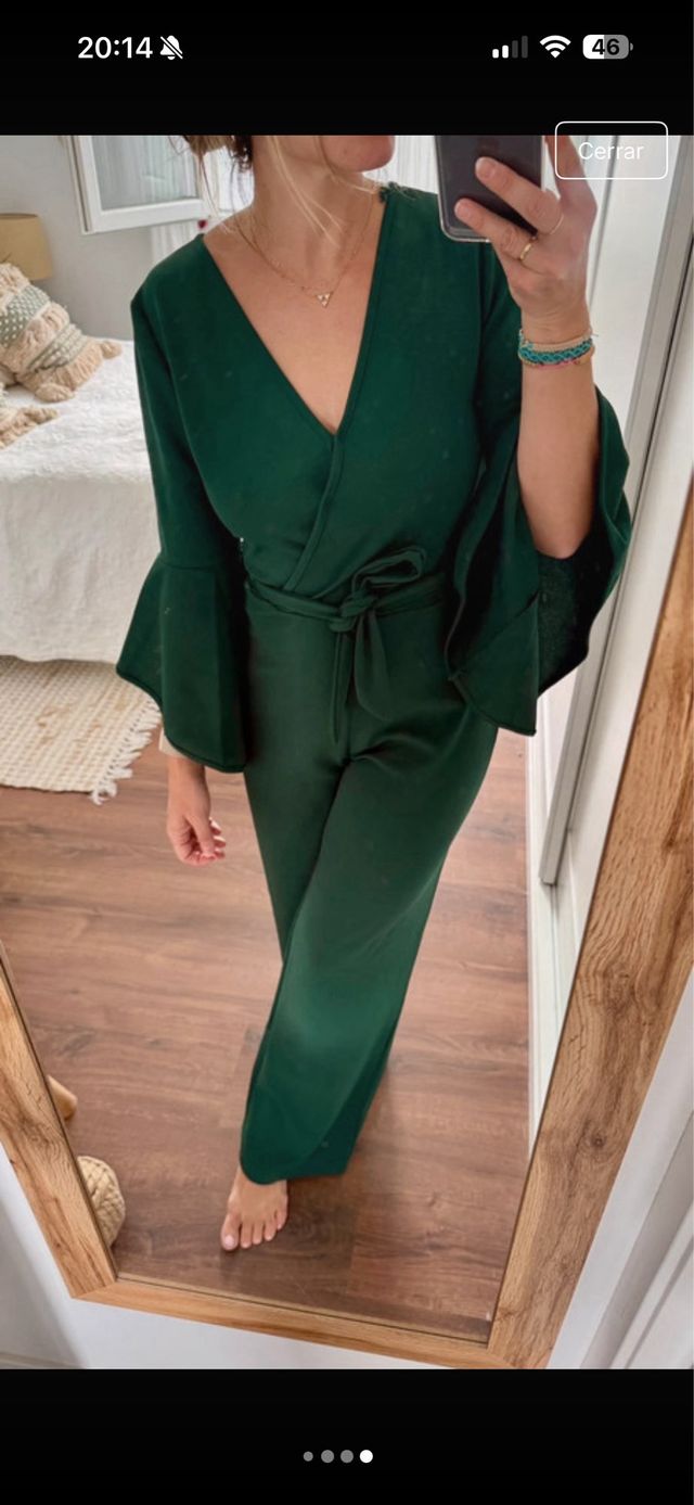 Mono verde botella manga acampanada.l