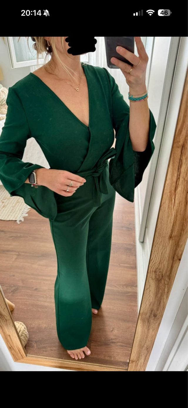 Mono verde botella manga acampanada.l