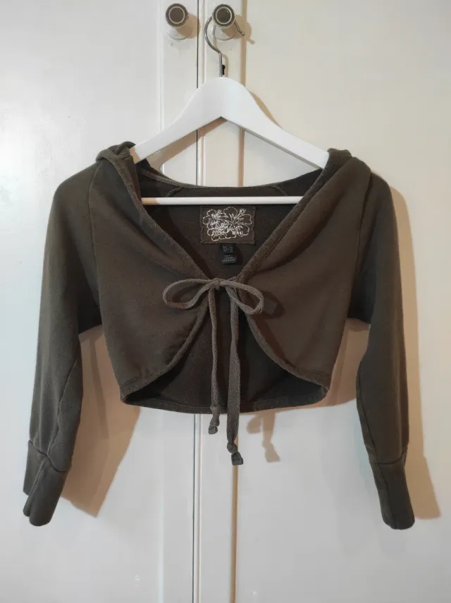 2000s Khaki Green Bolero Hoodie – Mango