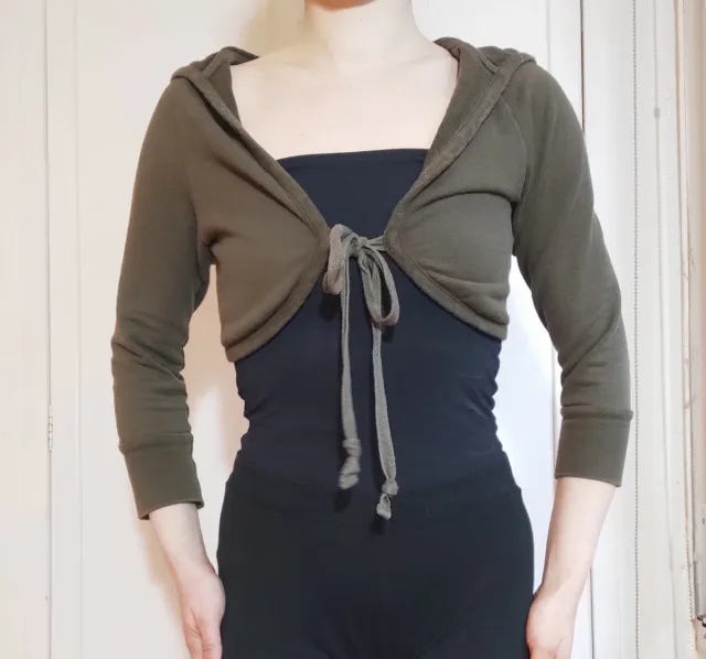 2000s Khaki Green Bolero Hoodie – Mango