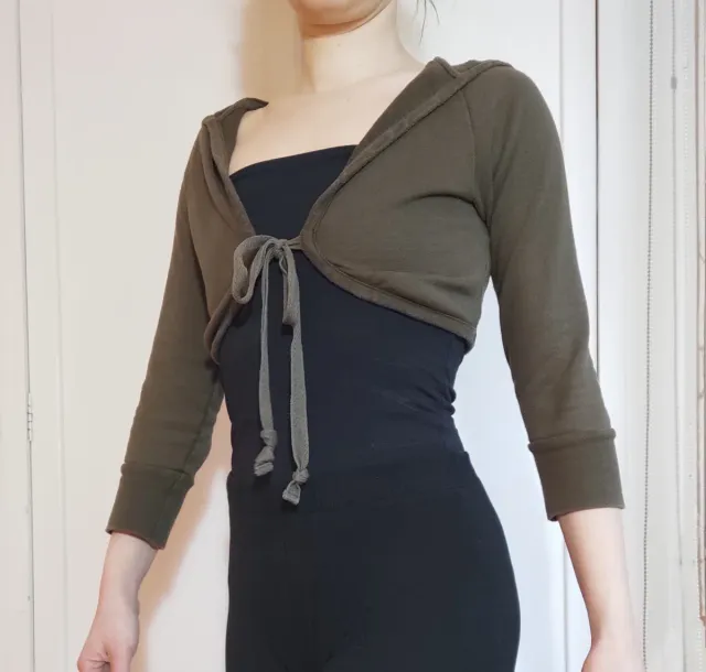 2000s Khaki Green Bolero Hoodie – Mango