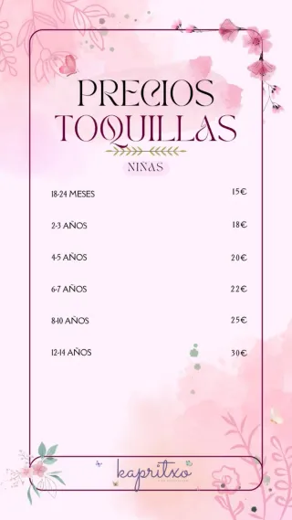 TOQUILLA NIÑA ENCARGO crochet 100% a mano T 4/5