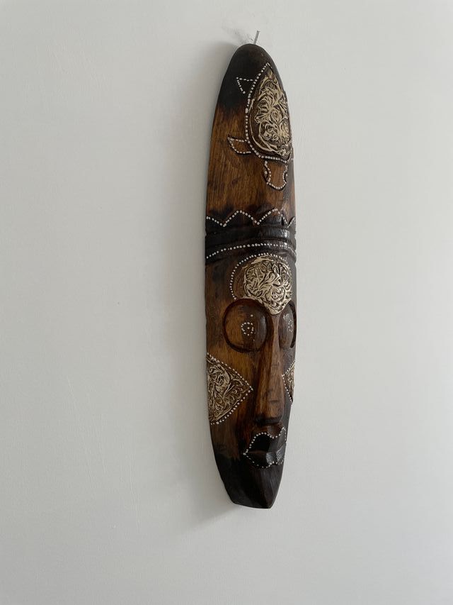 Maschera Africana in Legno Decorata