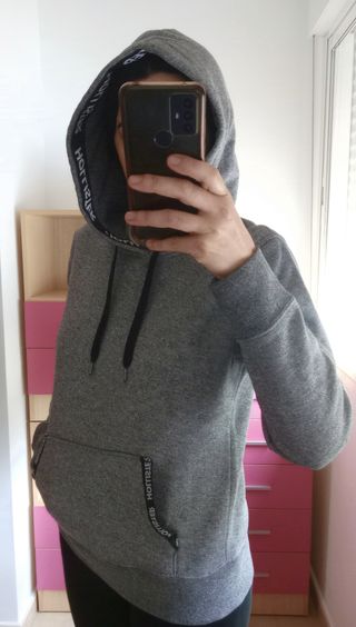 Sudadera Hollister Gris Unisex
