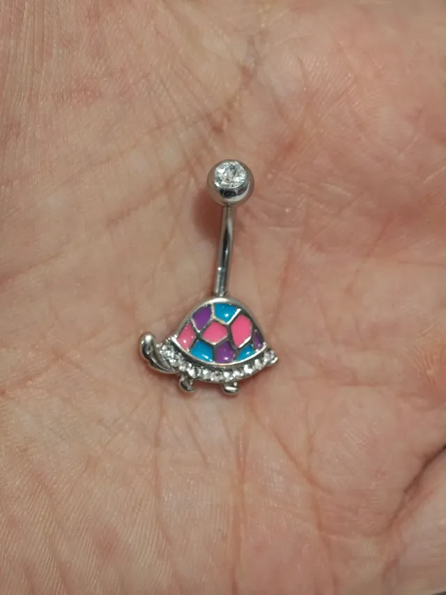 Piercing Ombligo Tortuga Esmaltada
