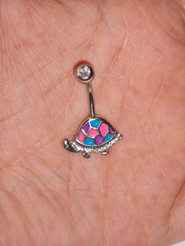 Piercing Ombligo Tortuga Esmaltada