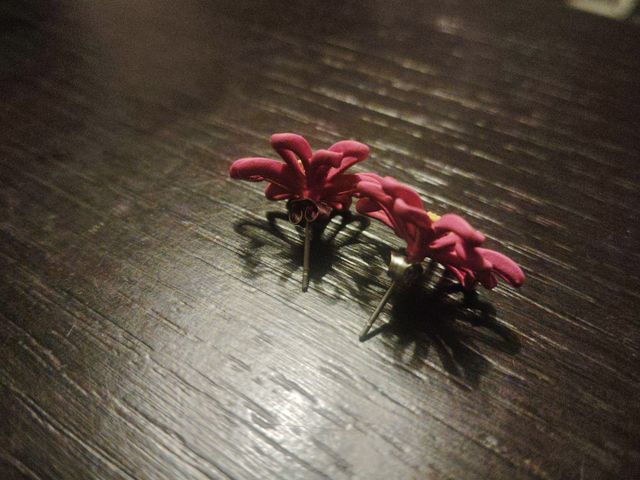 Pendientes flor rosa y amarillo