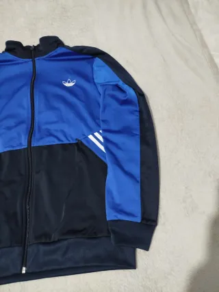Chaqueta Adidas Original Azul y Negra